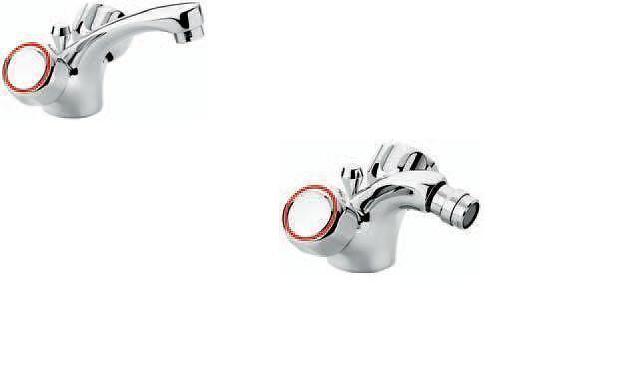 SET COMPLETO RUBINETTI MONOFORO LAVABO E BIDET SOLE CROMATO MADE IN ITALY