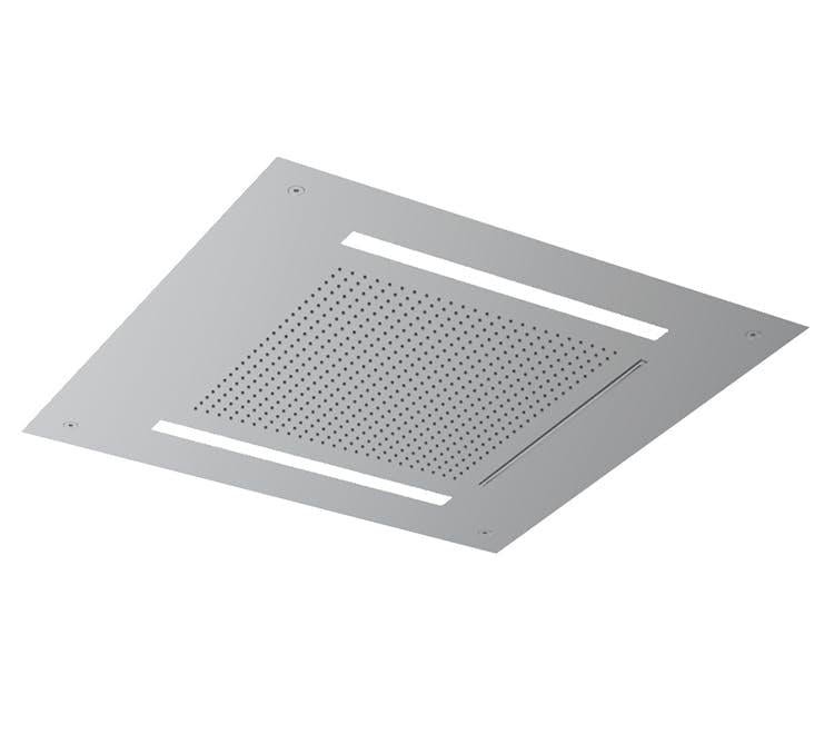 SOFFIONE DOCCIA 2 FUNZIONI CON CROMOTERAPIA E044283 QUADRO 498X498 ACCIAIO INOX LUCIDO MADE IN ITALY