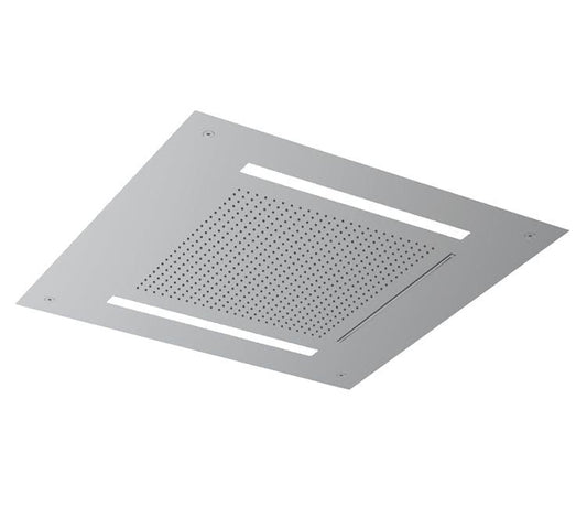 SOFFIONE DOCCIA 2 FUNZIONI CON CROMOTERAPIA E044283 QUADRO 498X498 ACCIAIO INOX LUCIDO MADE IN ITALY