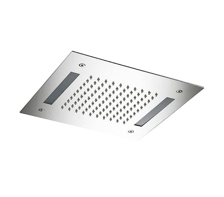 SOFFIONE DOCCIA CON CROMOTERAPIA E044172 QUADRO 300X300 ACCIAIO INOX LUCIDO MADE IN ITALY