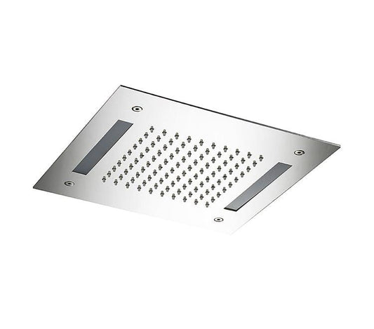 SOFFIONE DOCCIA CON CROMOTERAPIA E044172 QUADRO 300X300 ACCIAIO INOX LUCIDO MADE IN ITALY