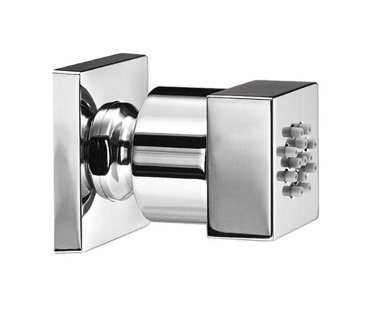 SOFFIONE DOCCIA LATERALE A PARETE E044029 SPRAY QUADRO BODYJET MM 42X42 ORIENTABILE OTTONE CROMATO MADE IN ITALY