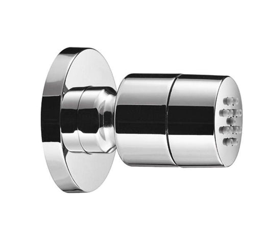 SOFFIONE DOCCIA LATERALE A PARETE E044030 SPRAY TONDO BODYJET MM 32 ORIENTABILE OTTONE CROMATO MADE IN ITALY