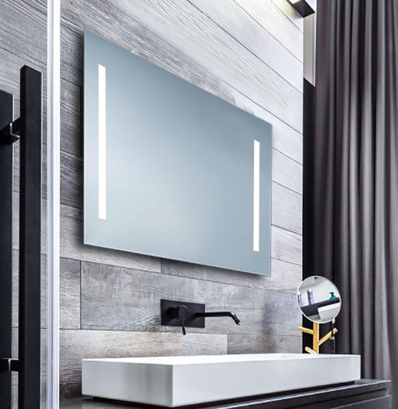 SPECCHIO RETROILLUMINATO A LED DUE BANDE LATERALI CM.100 X H.50 MADE ITALY