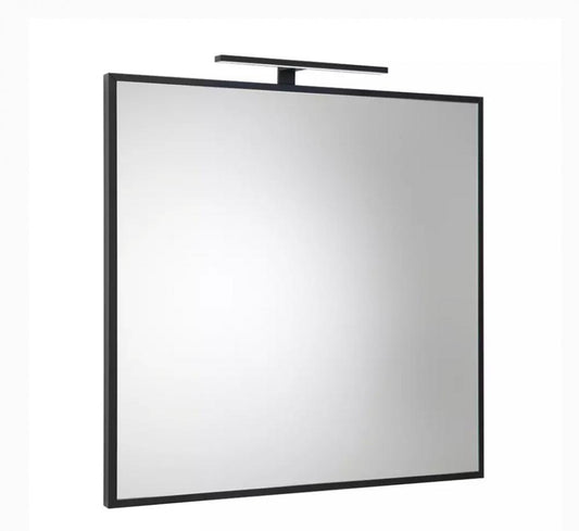 SPECCHIO TELAIO NERO CM.120 X H.70 CON LAMPADA LED NERA MADE ITALY