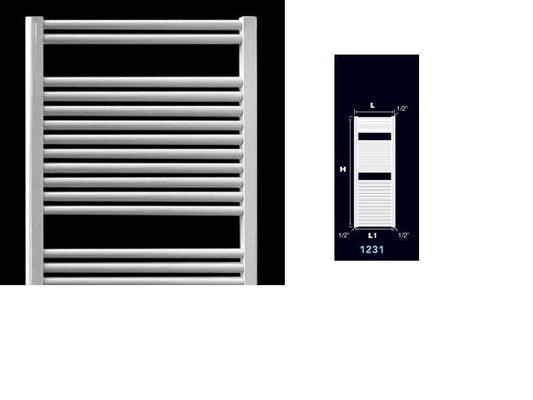 TERMOARREDO ACCIAIO BIANCO ZETA S DRITTO CM. 123,1 X 40 INTERASSE CM.35 ITALY ALTA RESA