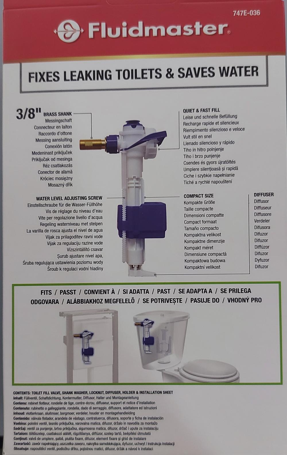 VALVOLA GALLEGGIANTE LATERALE 3/8 CASSETTA WC UNIVERSALE FLUIDMASTER ITS TODINI