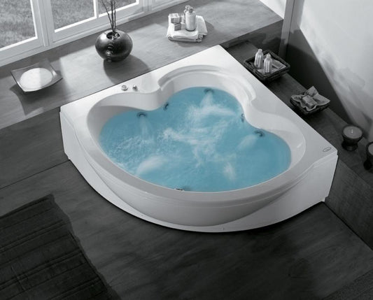 VASCA ANGOLO 135X135 FANTASY IDROMASSAGGIO WHIRLPOOL AIRPOOL CROMOTERAPIA E RUBINETTERIA BORDO VASCA
