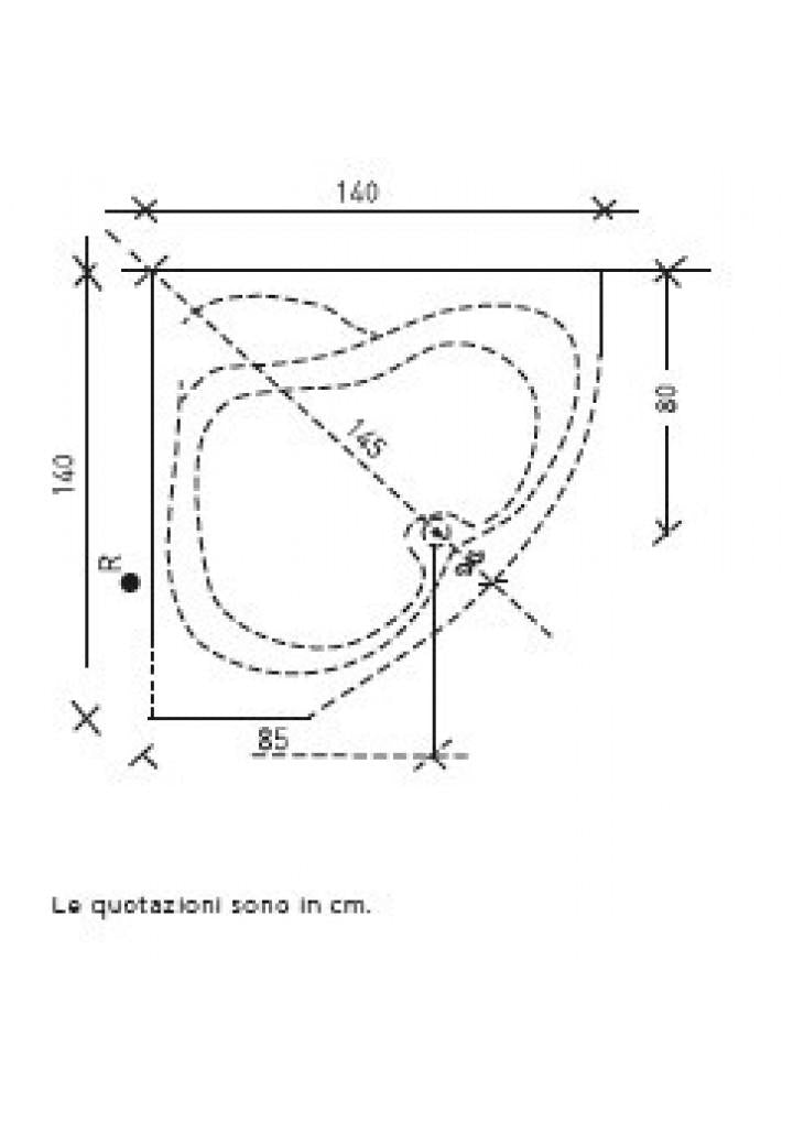 VASCA ANGOLO 140X140 EGIZIA TELAIO PANNELLO IDROMASSAGGIO WHIRLPOOL 6 JET