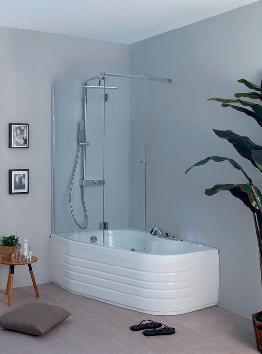 VASCA ANGOLO 150X100 WAPBOX IDROMASSAGGIO WHIRLPOOL CROMOTERAPIA RUBINETTERIA
