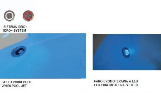 VASCA ANGOLO 150X100 WAPBOX IDROMASSAGGIO WHIRLPOOL CROMOTERAPIA RUBINETTERIA