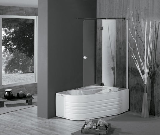 VASCA ANGOLO ASIMMETRICA 150X100 WAP BOX TELAIO E PANNELLO NON IDROMASSAGGIO