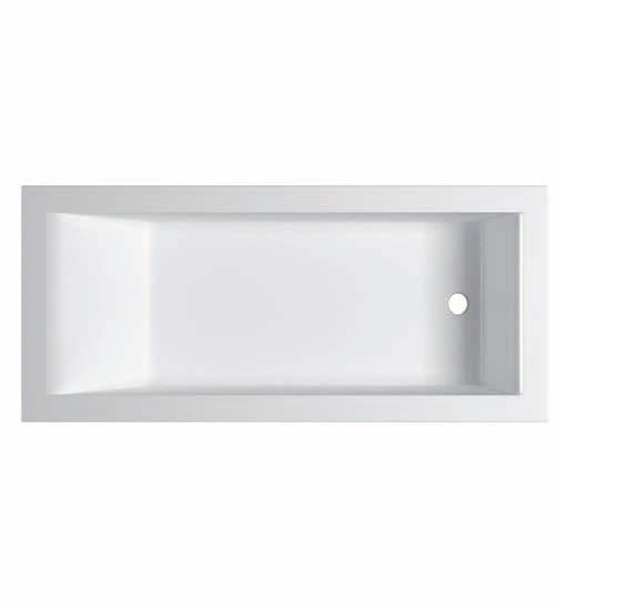 VASCA GUSCIO RETTANGOLARE SHARM CM.180X80 BIANCA DA INCASSO O MURARE