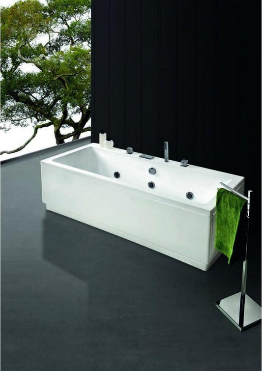 VASCA IRIS 180X80 TELAIO 2 PANNELLI IDROMASSAGGIO WHIRLPOOL 6 JET E RUBINETTERIA