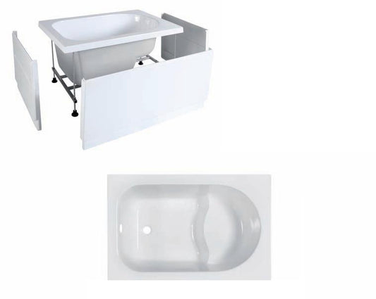VASCA PEGA 105X70 A SEDILE CON TELAIO PANNELLO FRONTALE E LATERALE